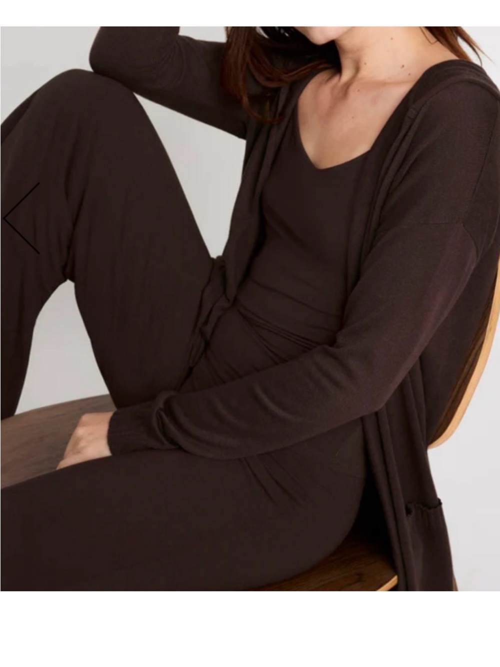 LYR by Splendid Sleek Chocolate Knit Cardigan & jogger Set